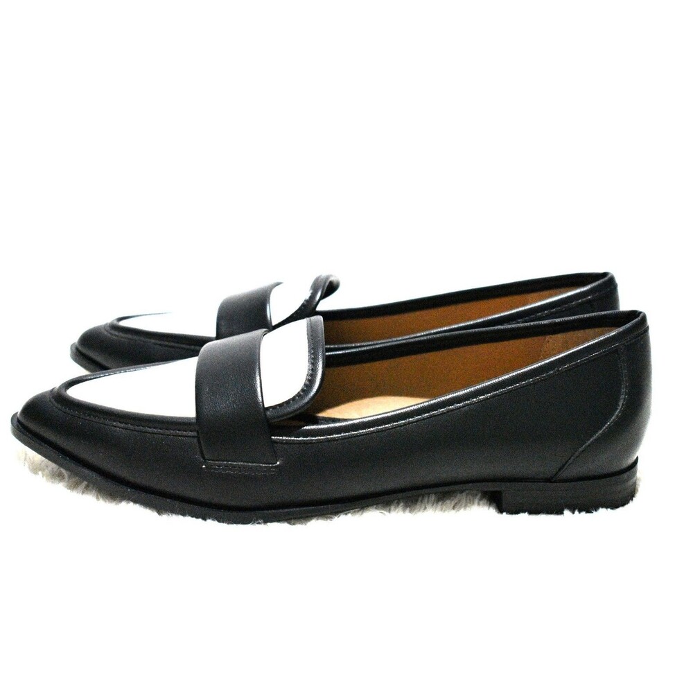 Kelly & Katie Alexia Loafer Black and Off White Stylish Slip-On Women's 8.5
